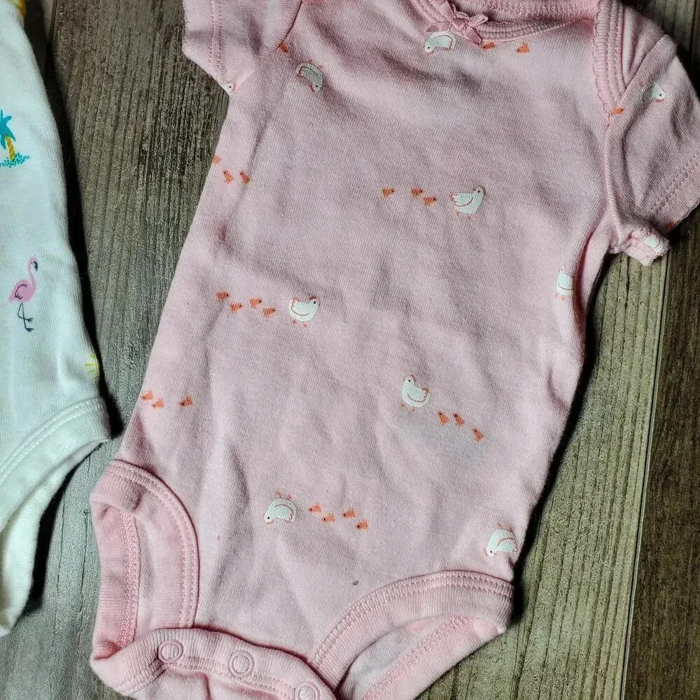 Carter's Baby Girl NB Newborn Bodysuit Top Bundle
